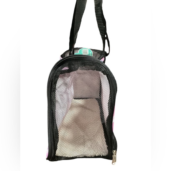 Pink Pet Carrier Tote Bag Dog‎ Cat Bone Paw Print Travel Comfort - Picture 8 of 15